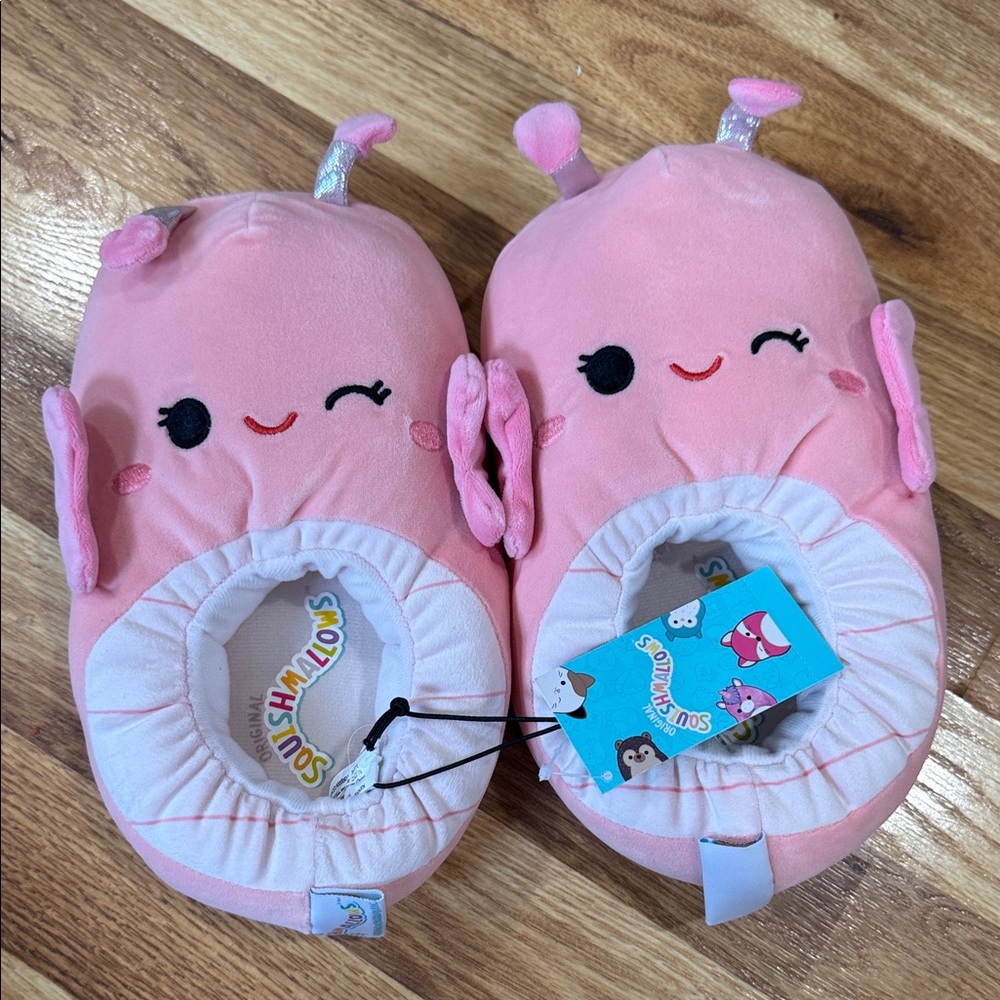 Squishmallows Pink Snail Slippers